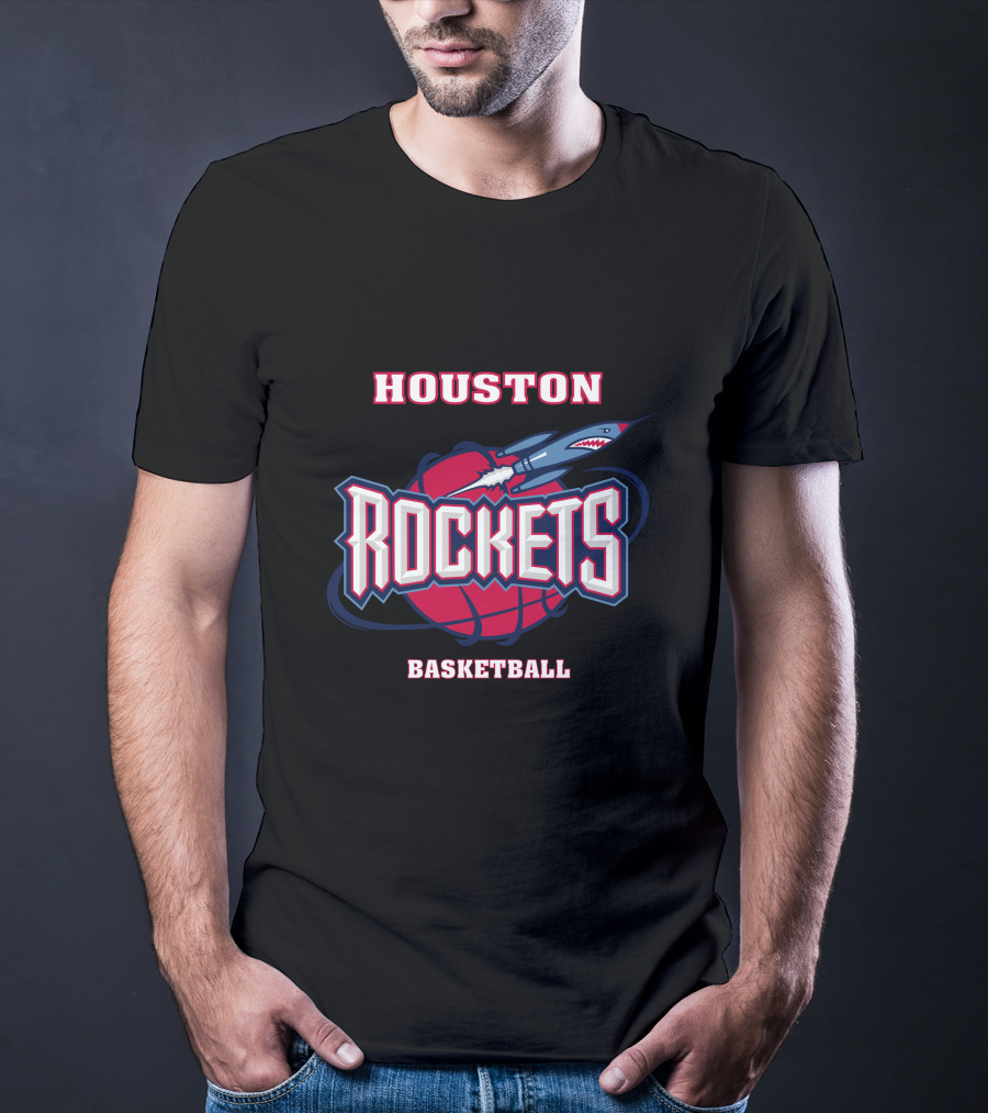 Houston Rockets Basketball Shark Rocket T-Shirt