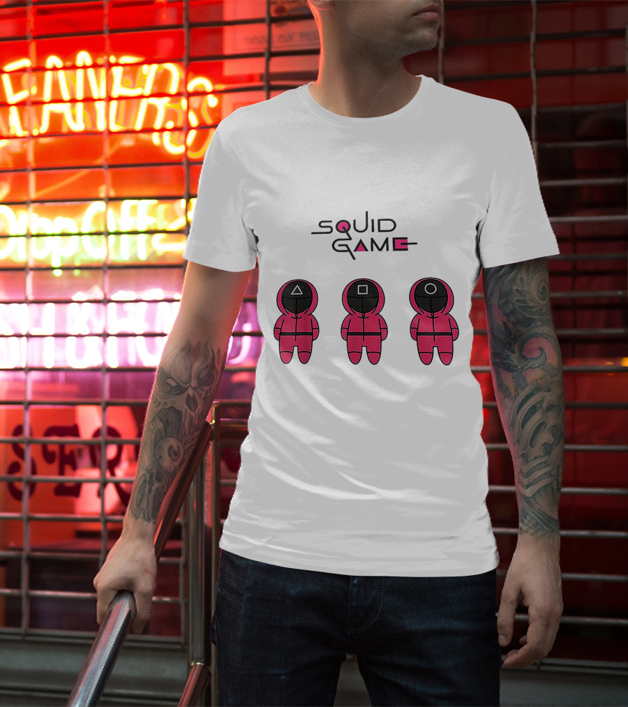 Chibi Squid Game Korean Drama Horror Movie Characters T-Shirt