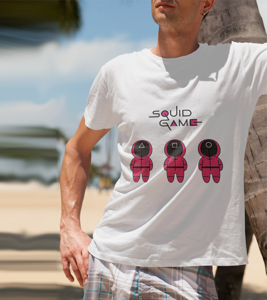 Chibi Squid Game Korean Drama Horror Movie Characters T-Shirt