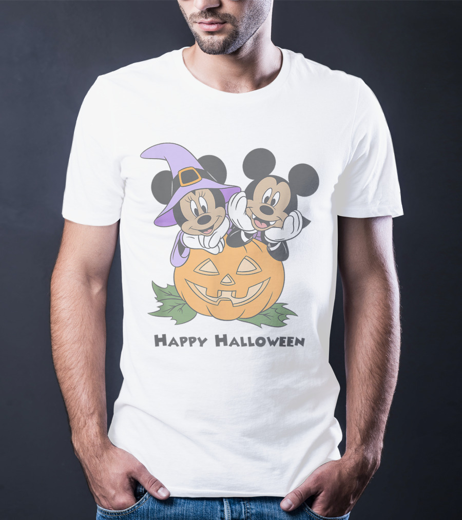 Happy Halloween Pumpkin Mickey And Minnie T-Shirt