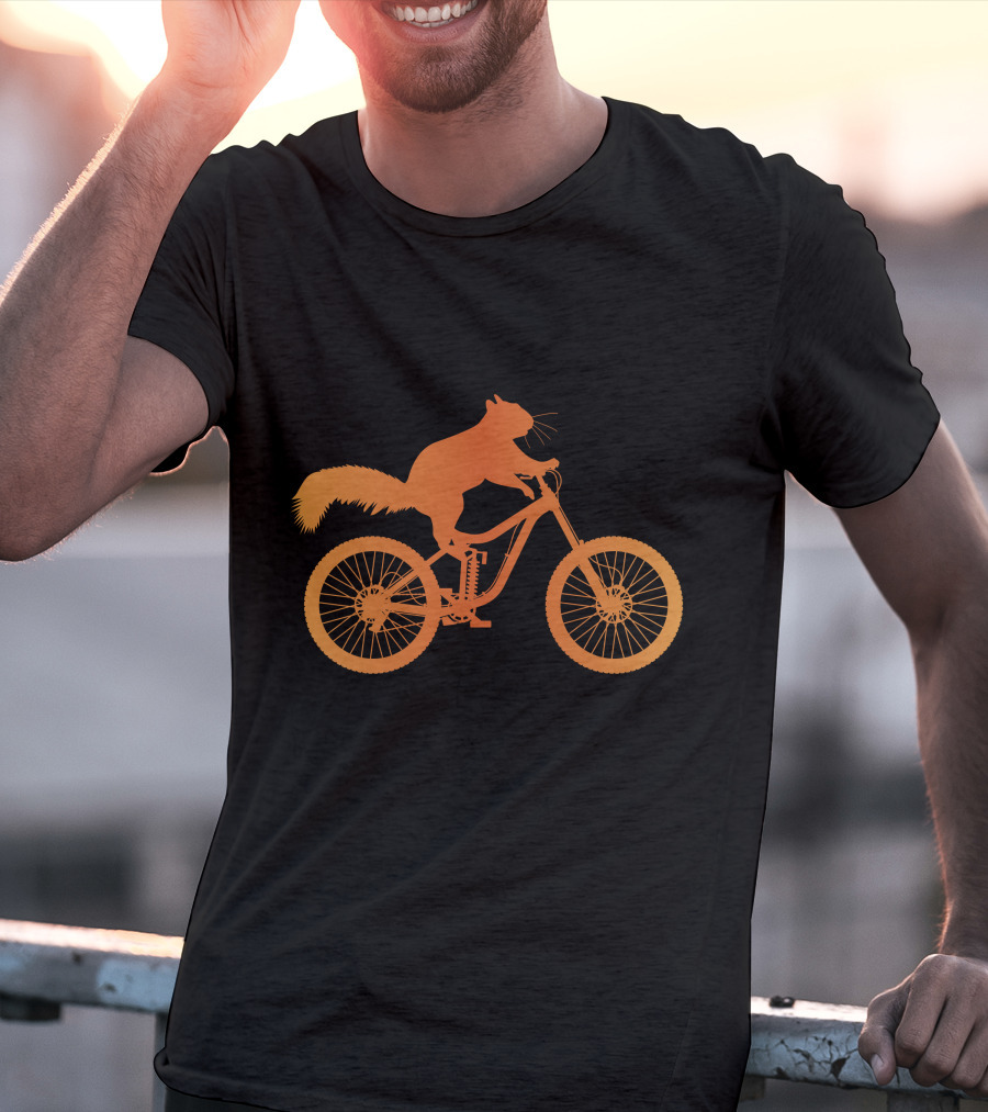 Cycling Squirrel Adventure On Mountain Bike T-Shirt