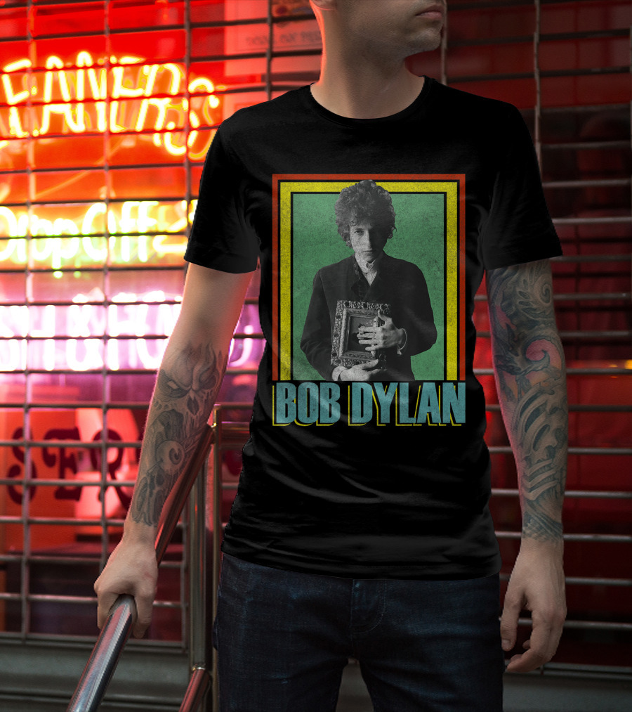 Bob Dylan Holding Framed Picture T-Shirt