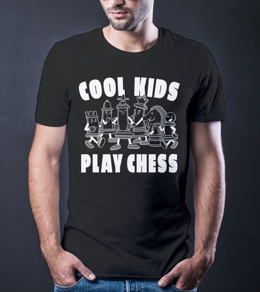 Cool Kids Play Chess Chess Player Chess Lover Fun Cartoon Pieces T-Shirt