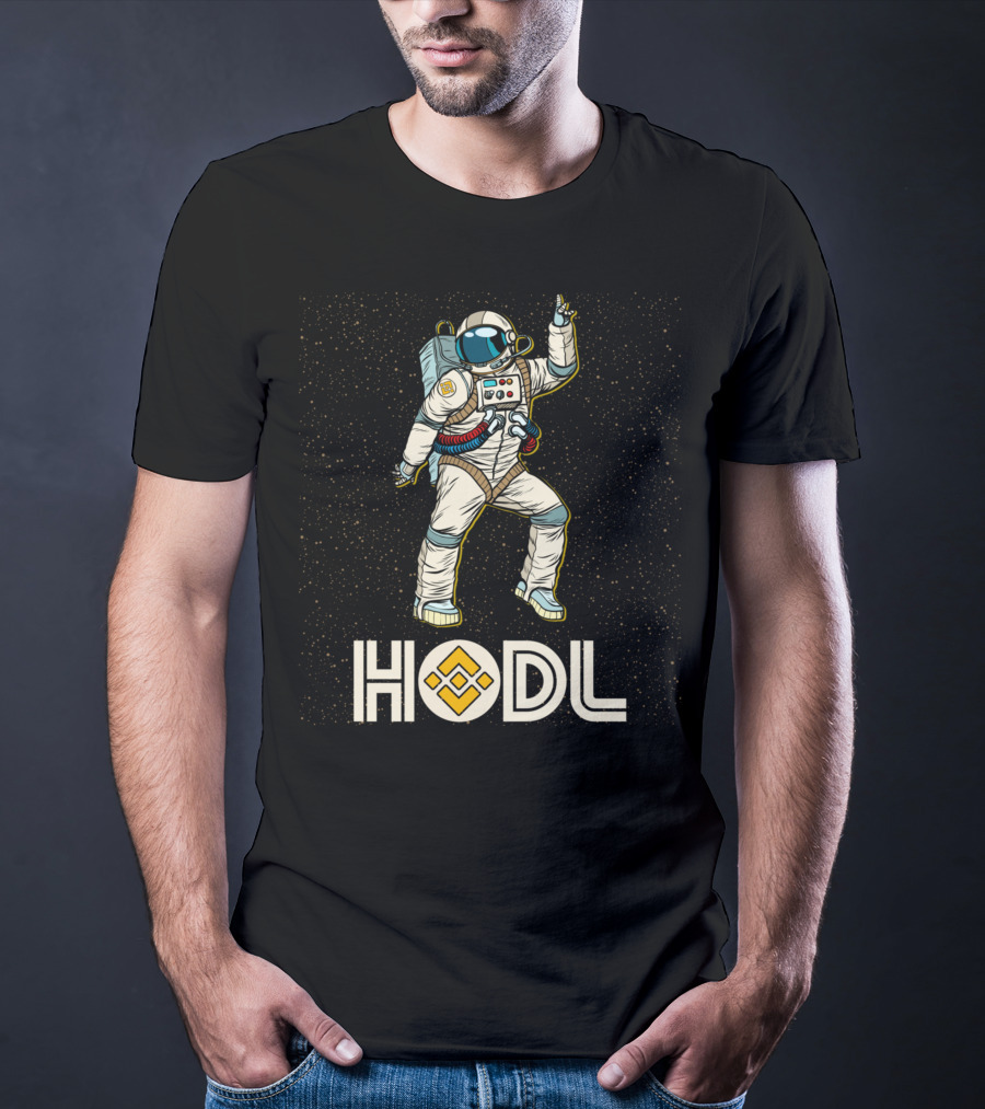 Hodl Binance Astronaut Disco Moon Cryptocurrency Talk Bnb Fun Gear T-Shirt