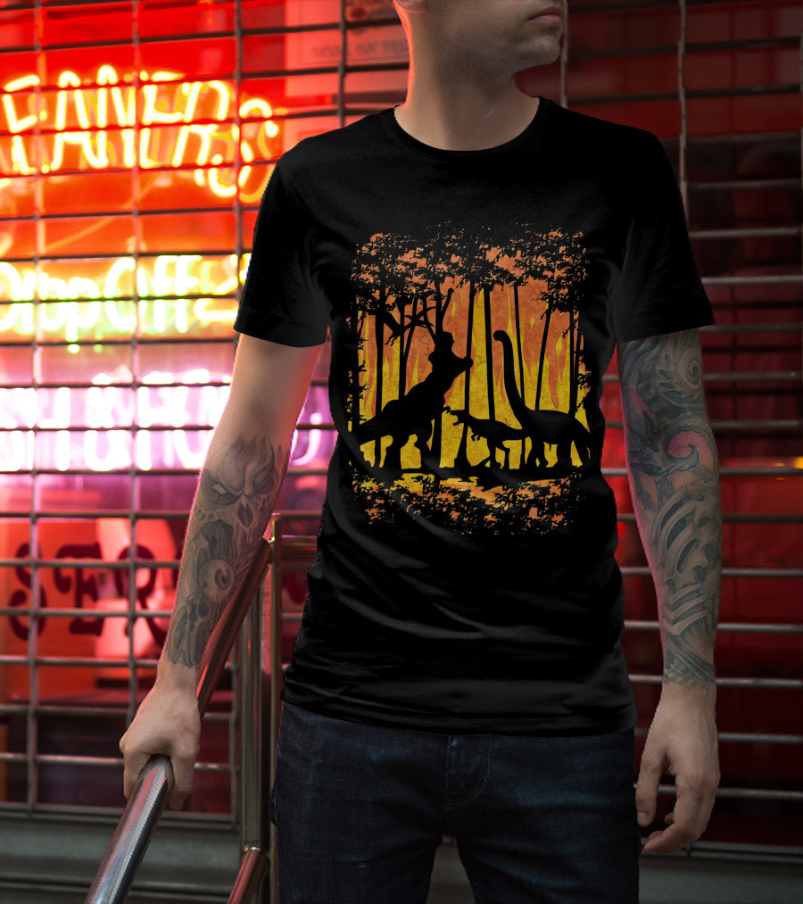 Dinosaurs Wildlife Dinos In Wild Forest T-Shirt