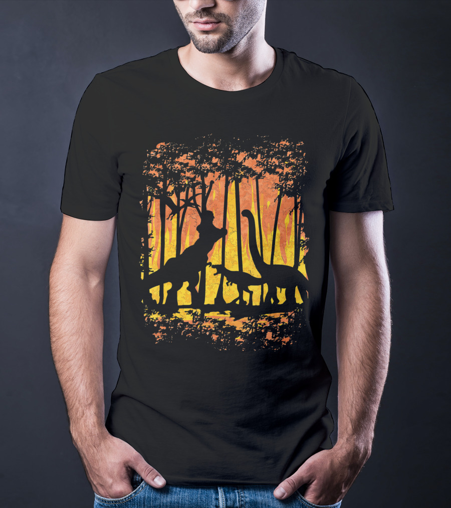 Dinosaurs Wildlife Dinos In Wild Forest T-Shirt