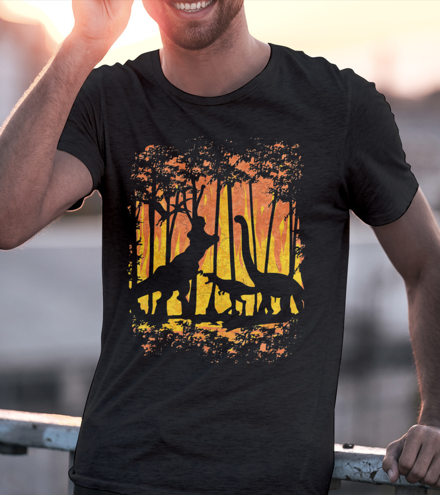 Dinosaurs Wildlife Dinos In Wild Forest T-Shirt