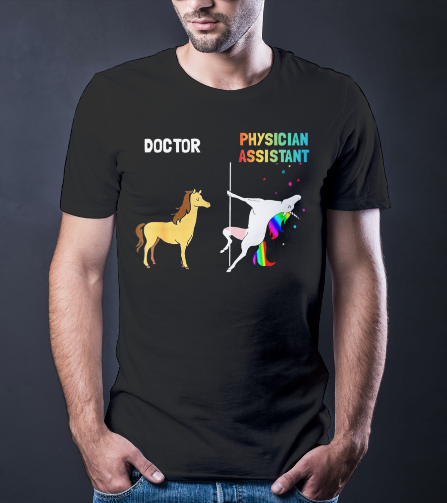 Doctor Unicorn Physician Assistant Rainbow Dance T-Shirt