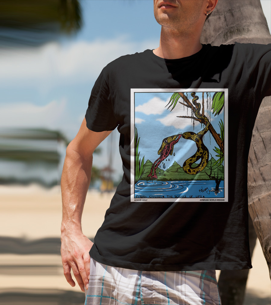 Born Civilized The Science Of Life Dont Give Up Frog Snake Reptile T-Shirt