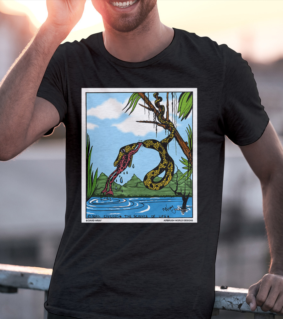 Born Civilized The Science Of Life Dont Give Up Frog Snake Reptile T-Shirt