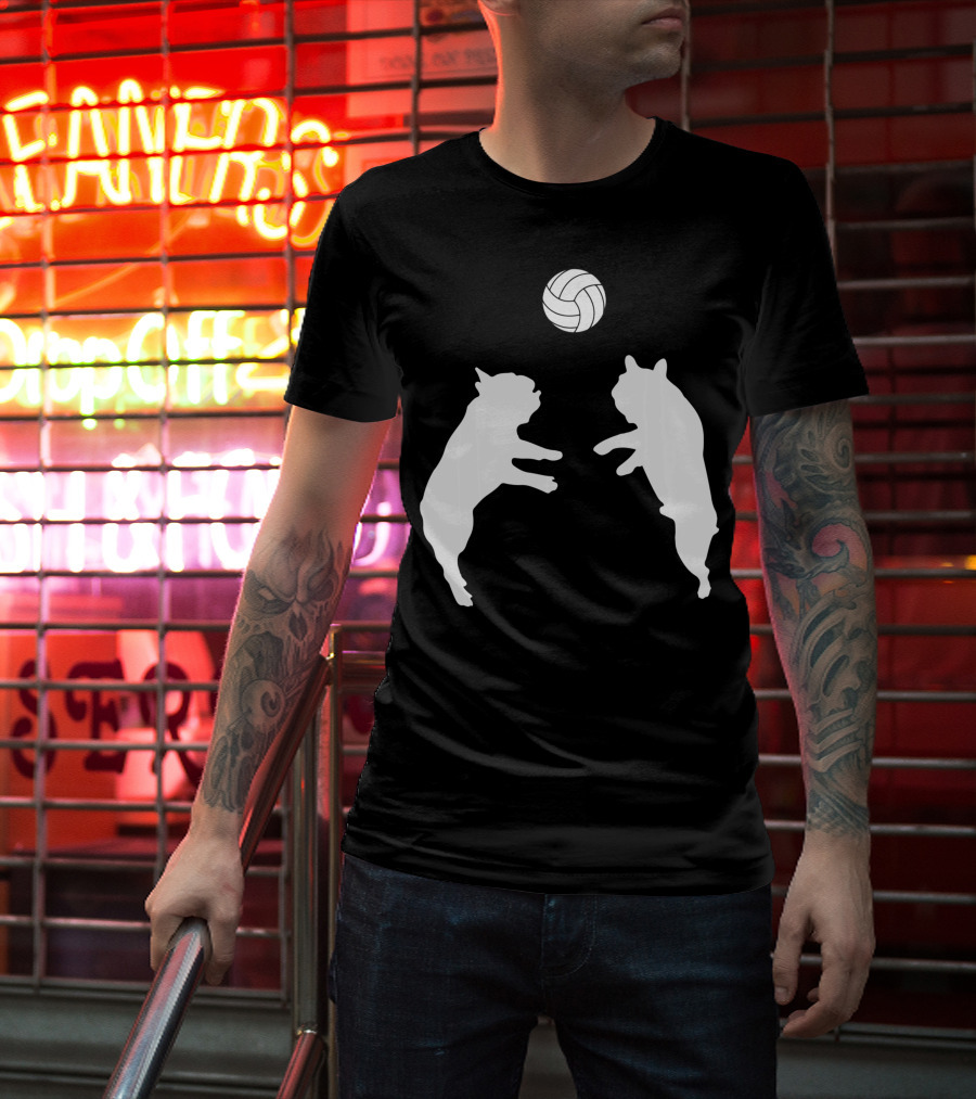 Frenchie Volleyball French Bulldog Playing Ball T-Shirt