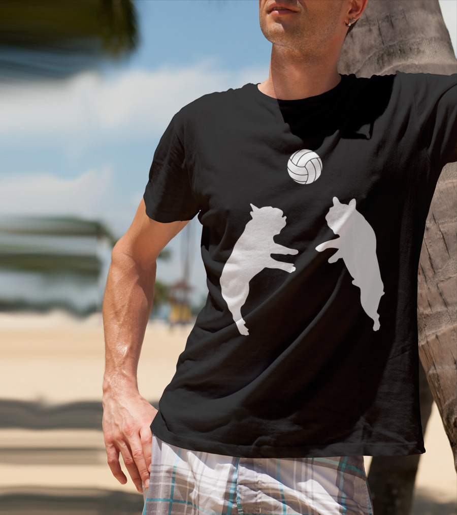 Frenchie Volleyball French Bulldog Playing Ball T-Shirt