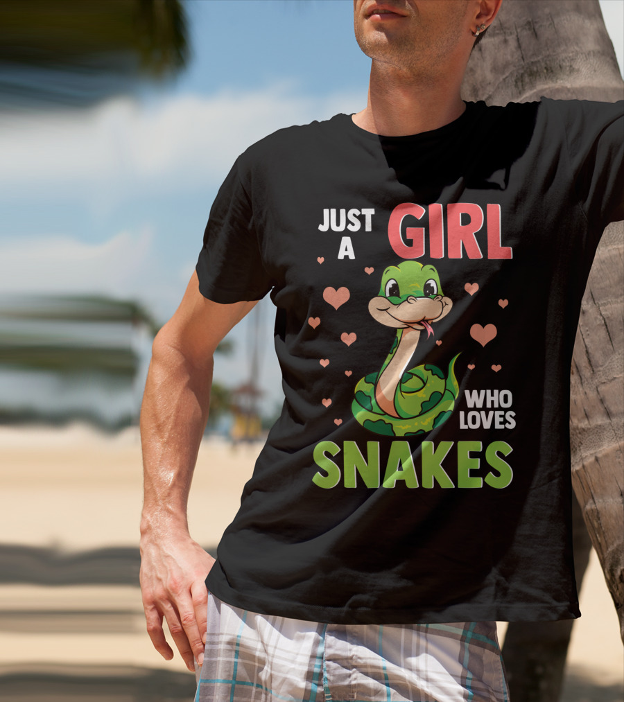Just A Girl Who Loves Snakes Herpetology Pythons Snake T-Shirt