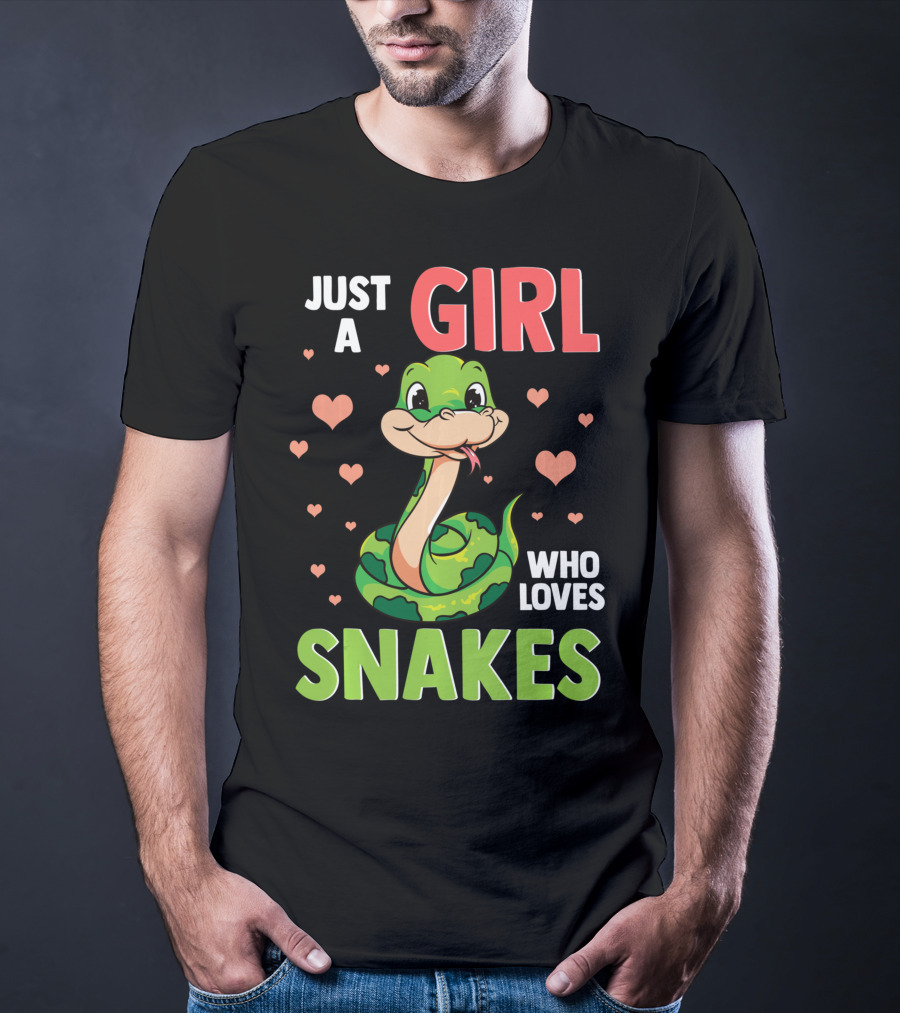 Just A Girl Who Loves Snakes Herpetology Pythons Snake T-Shirt