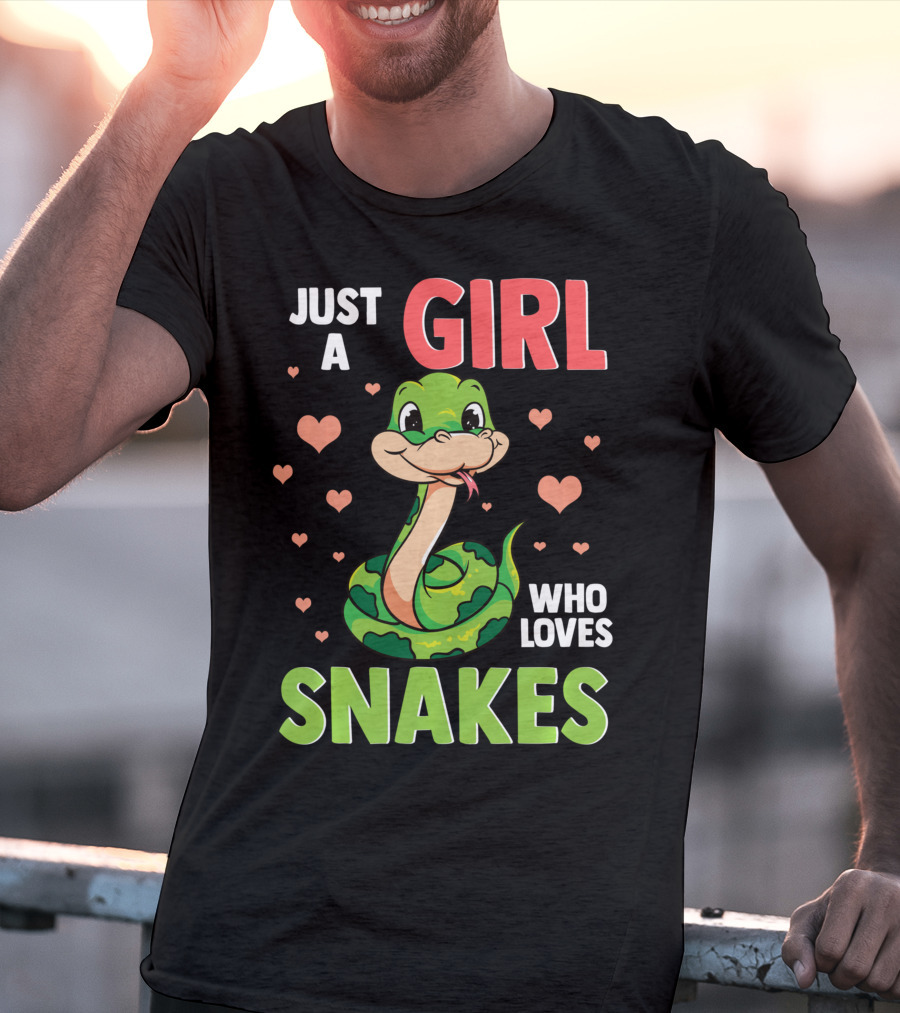 Just A Girl Who Loves Snakes Herpetology Pythons Snake T-Shirt
