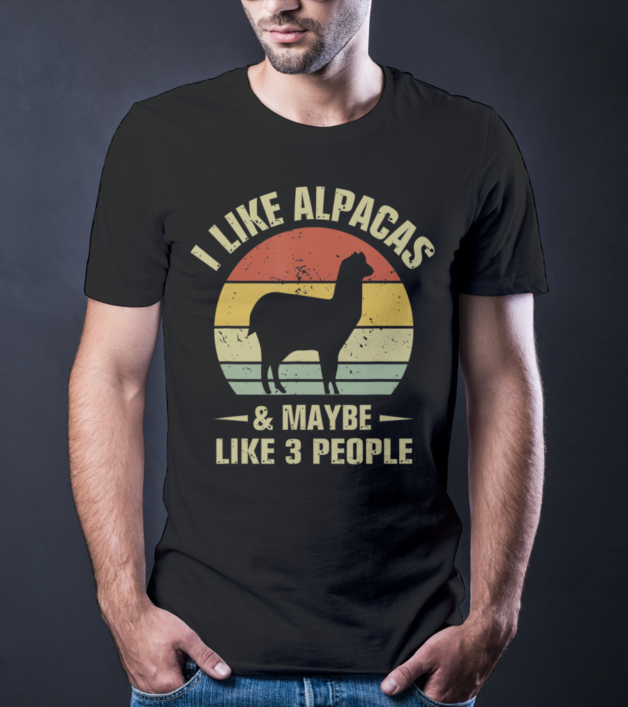 I Like Alpacas And Maybe Like 3 People Retro Alpaca Lover T-Shirt