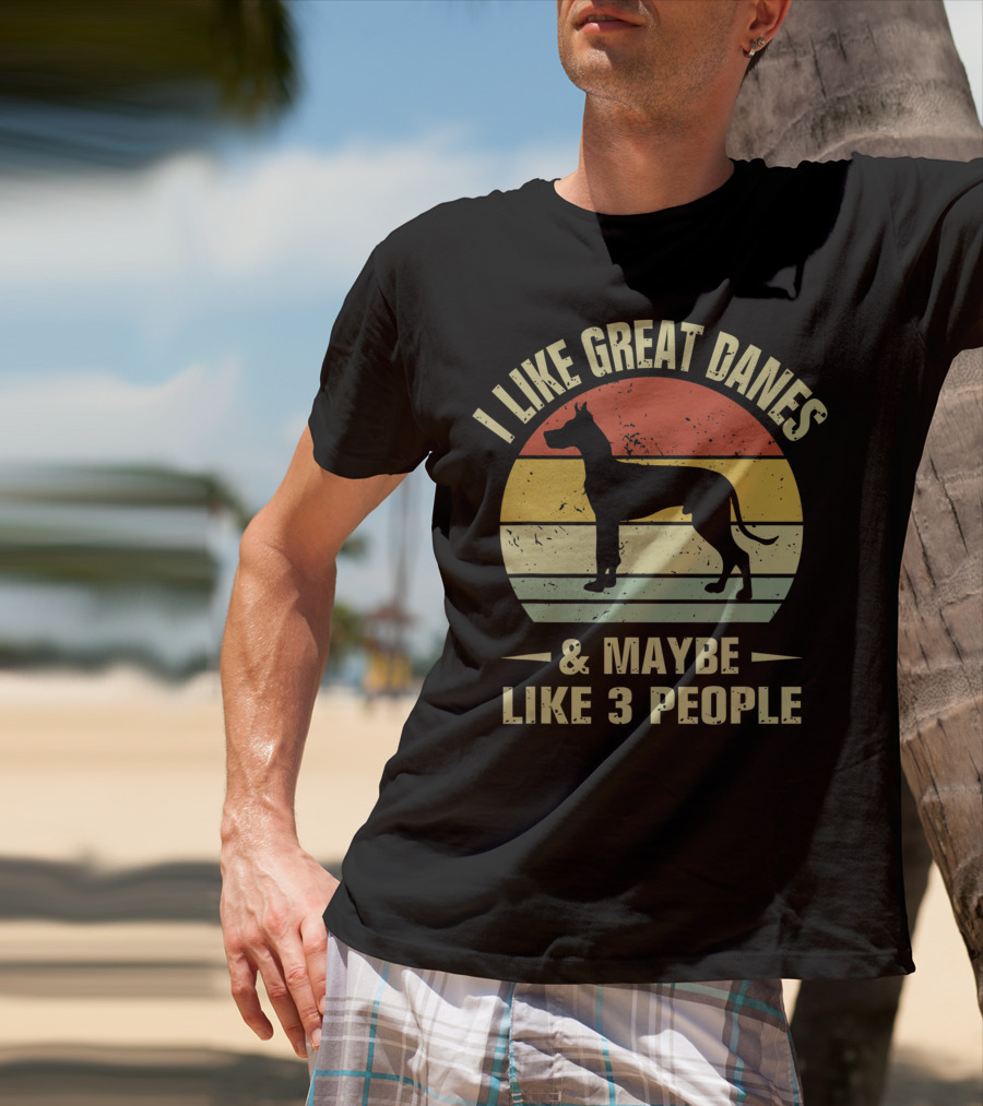 I Like Great Danes And Maybe Like 3 People Retro T-Shirt