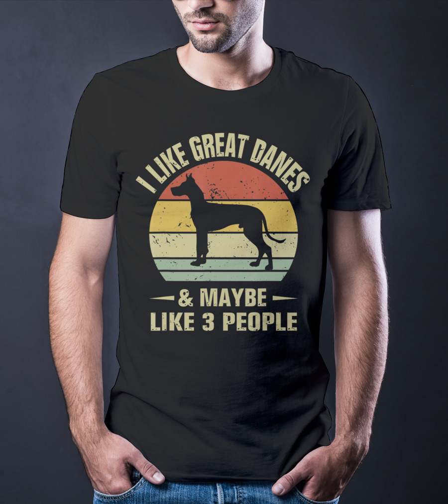 I Like Great Danes And Maybe Like 3 People Retro T-Shirt