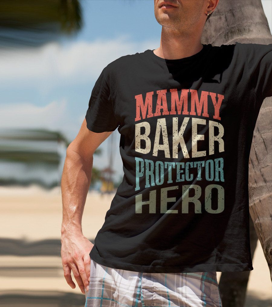 Mammy Baker Protector Hero Mom Profession Superhero Baker T-Shirt