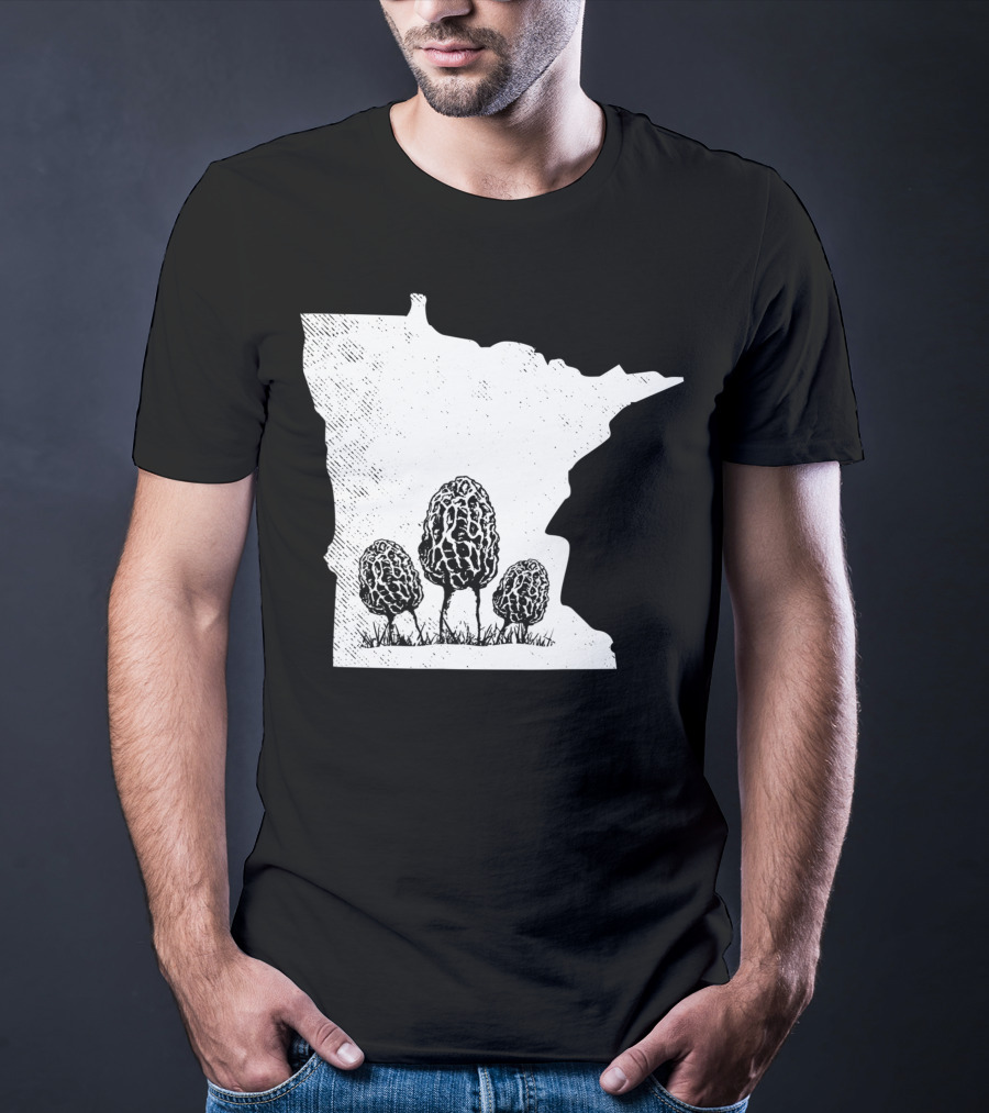 Minnesota Morel Mushroom Hunting Foraging Shrooming Hunter State Map T-Shirt