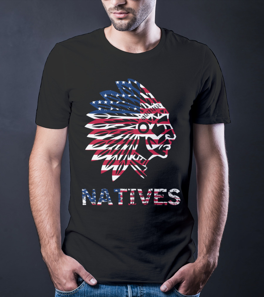 Native American Chief Natives USA Flag T-Shirt