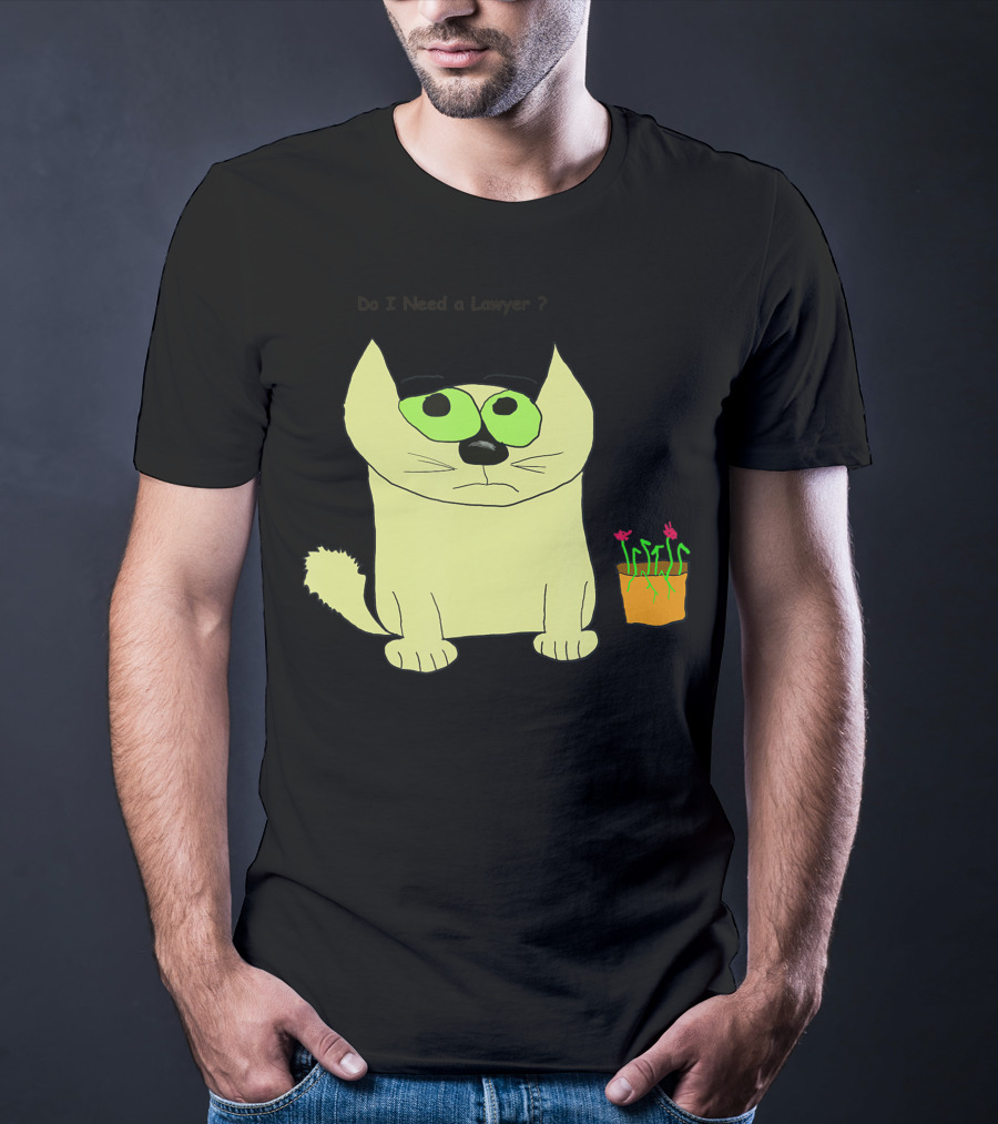 Do I Need A Lawyer Cat With Plant T-Shirt