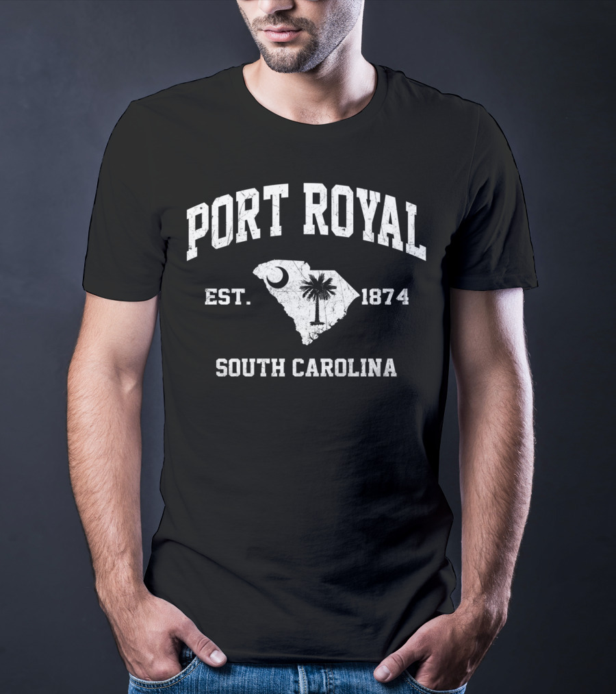 Port Royal South Carolina Est. 1874 Vintage State Athletic T-Shirt