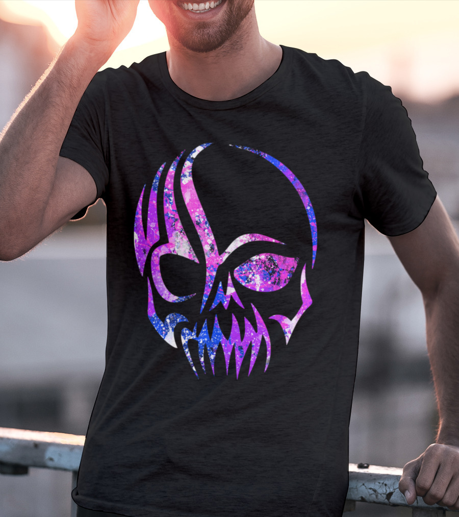 Purple Blue Skull Alien Aesthetic Video Games T-Shirt