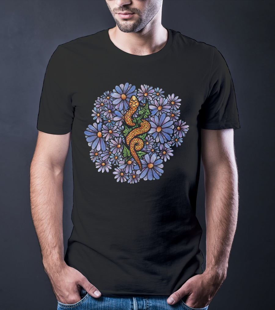 Purple Daisy Ivy Snake Florals T-Shirt