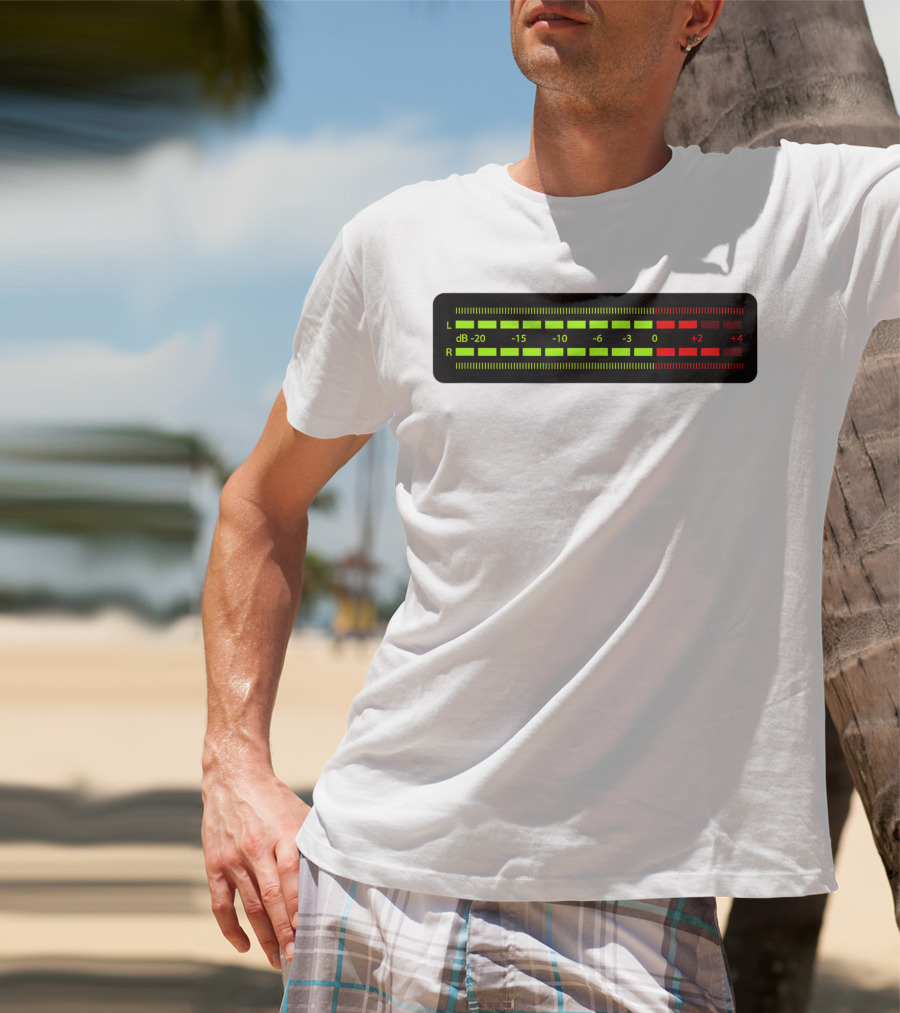 Retro Vu Meter DB Stereo Sound Engineer Music Lover T-Shirt