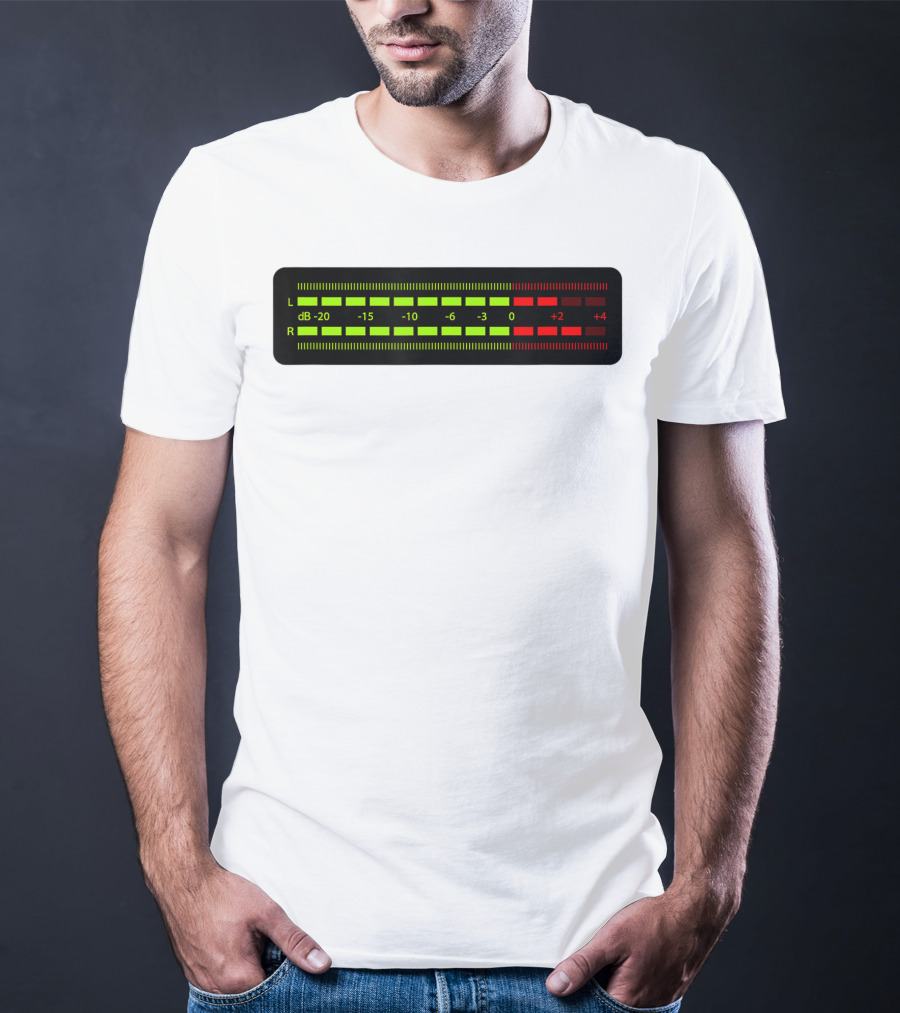 Retro Vu Meter DB Stereo Sound Engineer Music Lover T-Shirt