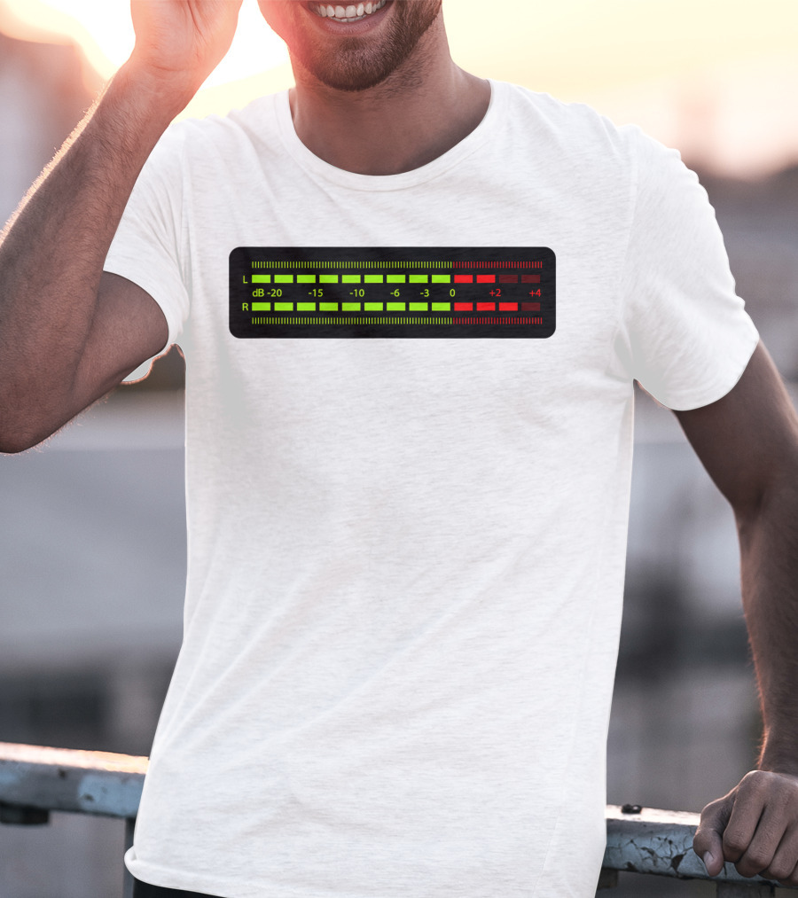 Retro Vu Meter DB Stereo Sound Engineer Music Lover T-Shirt