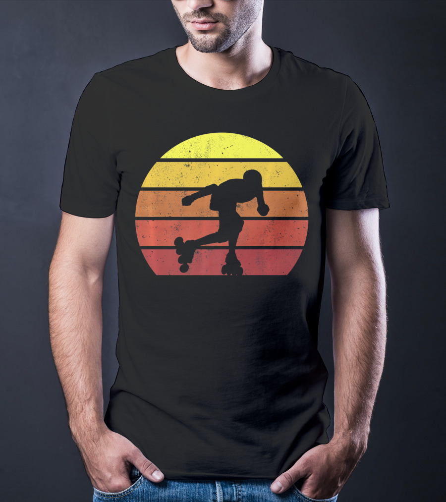 Retro Roller Skating Silhouette 70s 80s T-Shirt