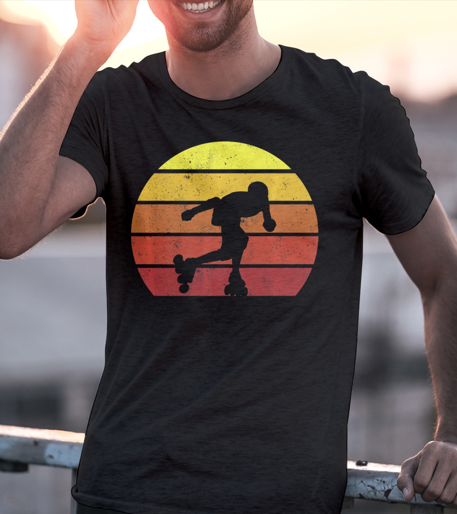 Retro Roller Skating Silhouette 70s 80s T-Shirt