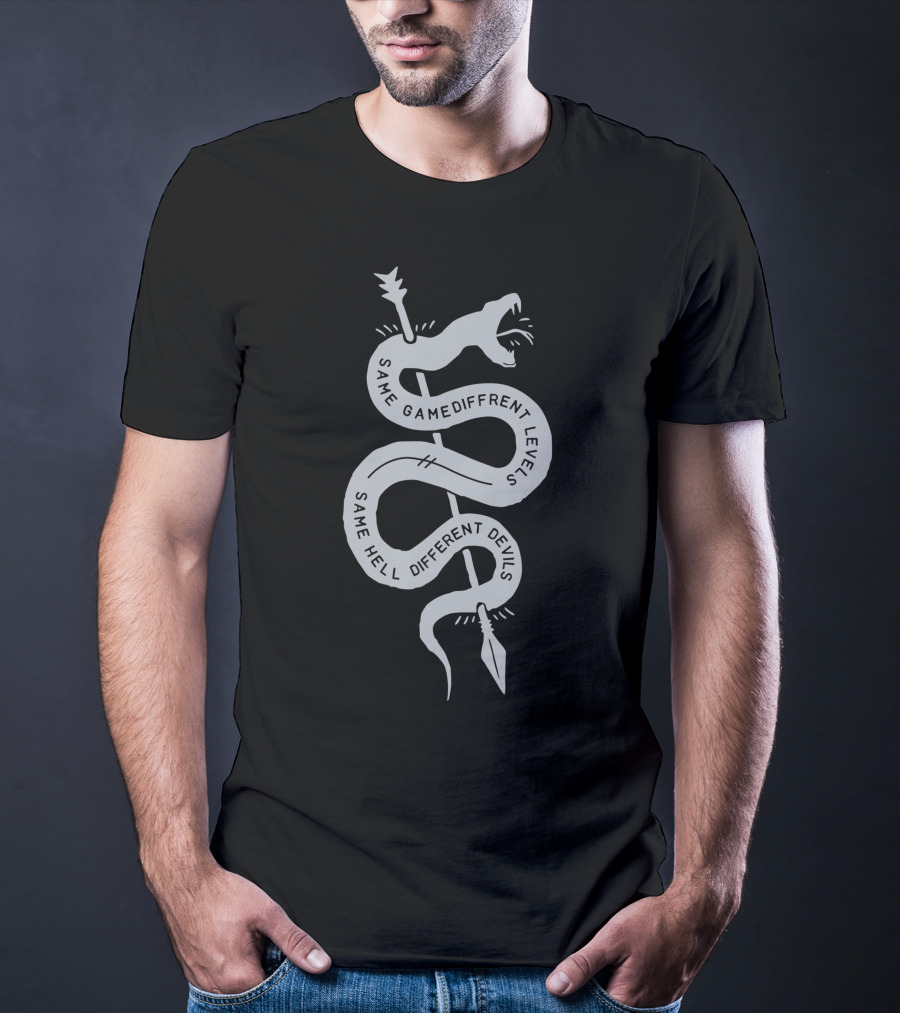 Same Game Different Levels Same Hell Different Devils Snake Arrow T-Shirt