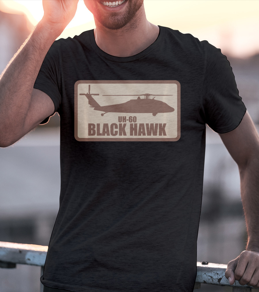 UH-60 Black Hawk Desert Subdued Patch Helicopter T-Shirt