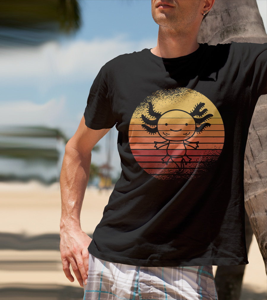 Vintage Axolotl Sunset For Salamander Owner T-Shirt