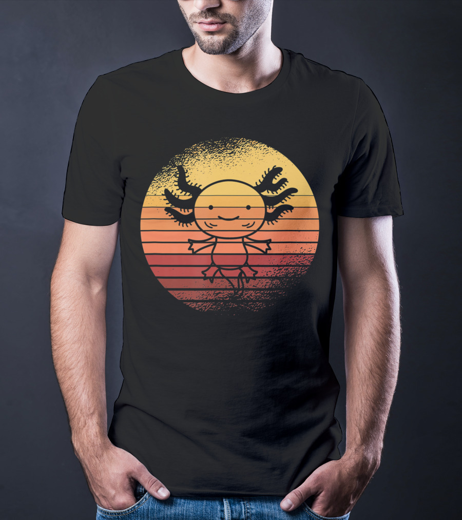 Vintage Axolotl Sunset For Salamander Owner T-Shirt