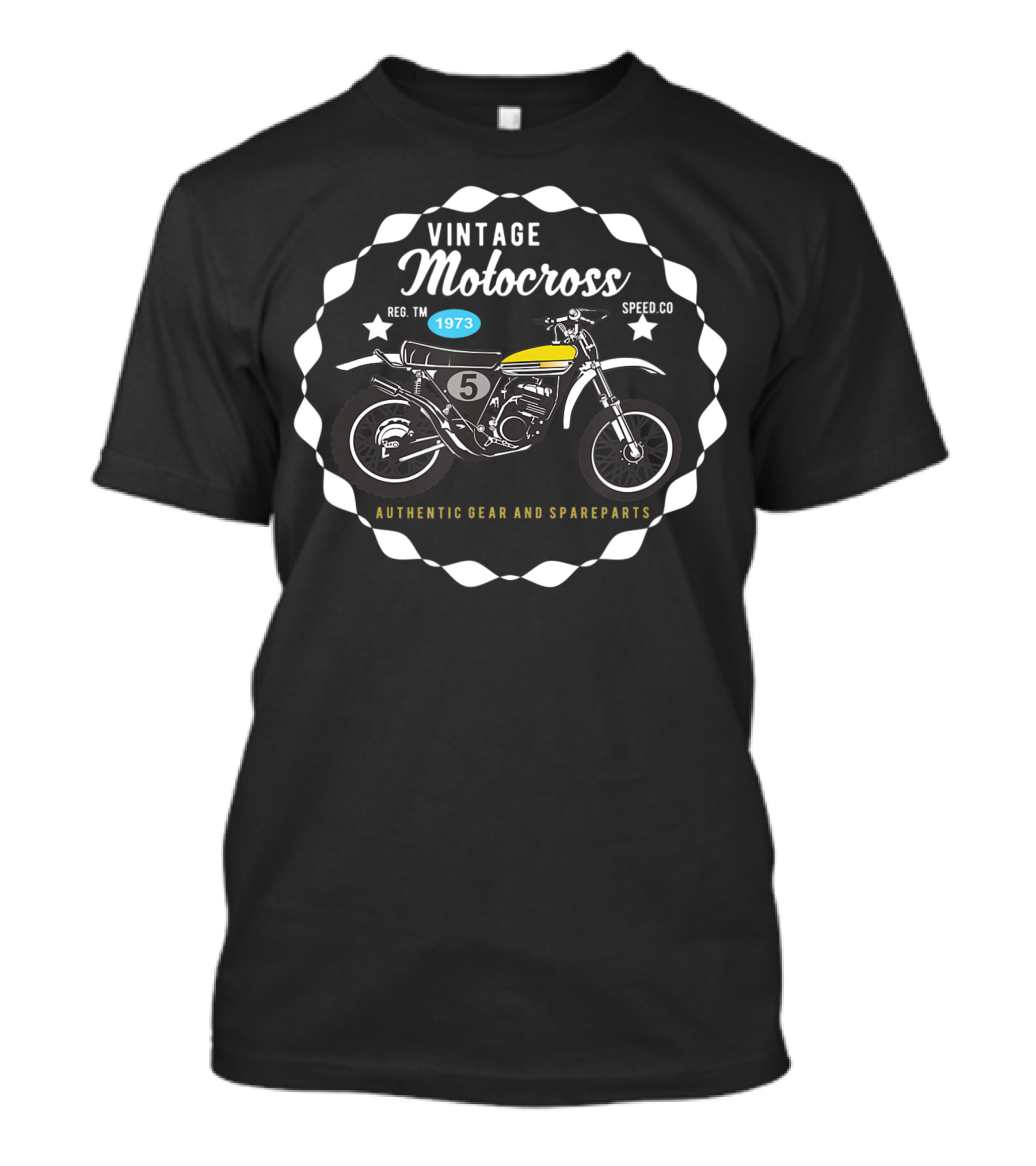 Vintage Motocross Bike 1973 Authentic Gear And Spareparts T-Shirt