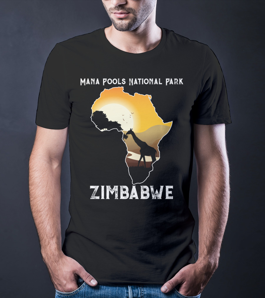 Mana Pools National Park Africa Giraffe Sunset Zimbabwe T-Shirt