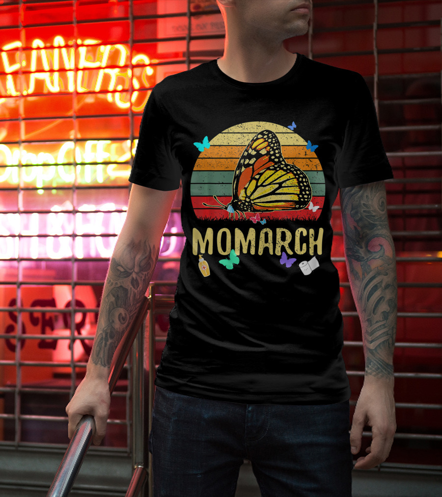 MOMARCH Butterfly Retro Sunset Plus Size T-Shirt