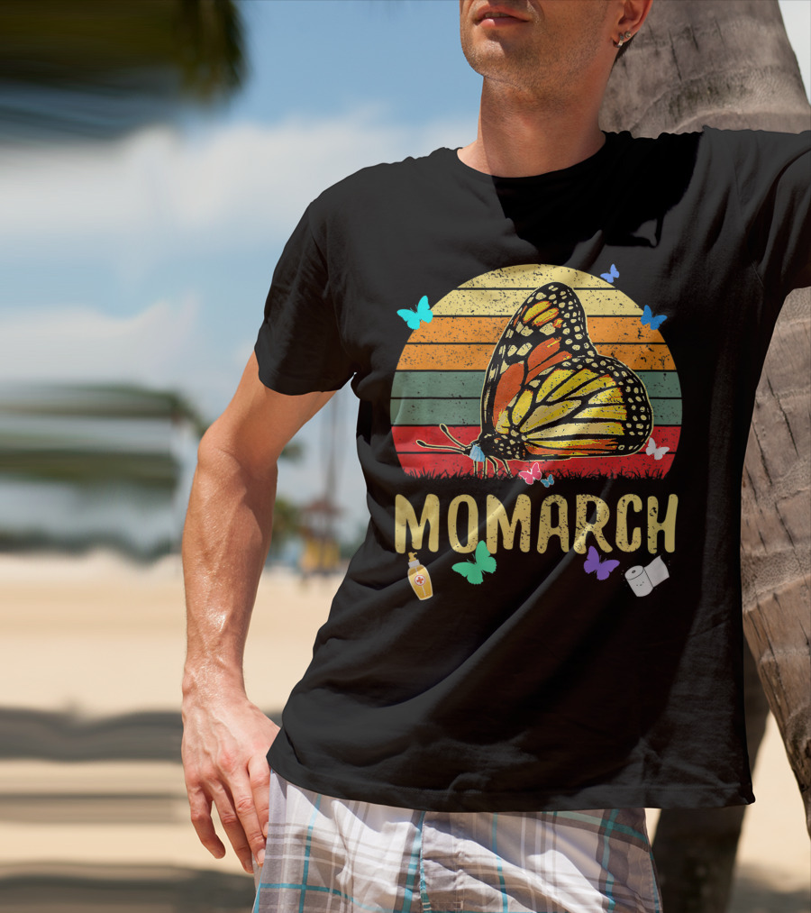 MOMARCH Butterfly Retro Sunset Plus Size T-Shirt