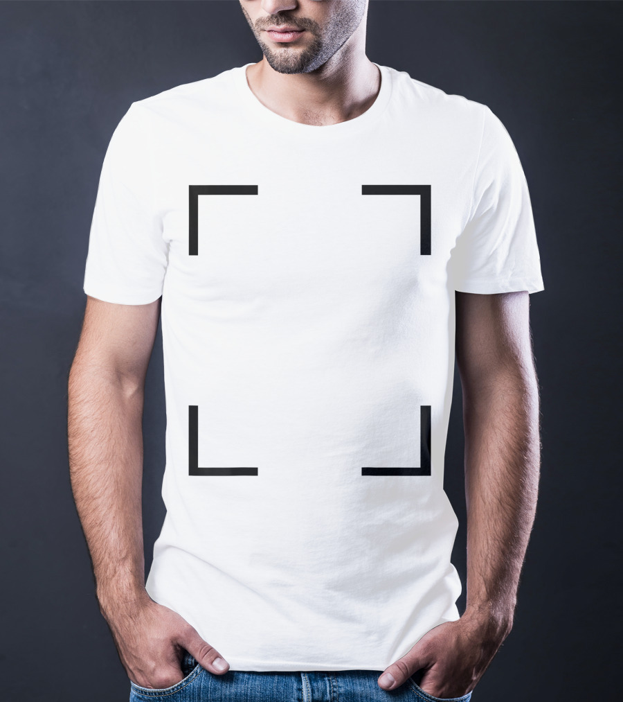 Art Frame Empty Corners Minimalist Black Square T-Shirt