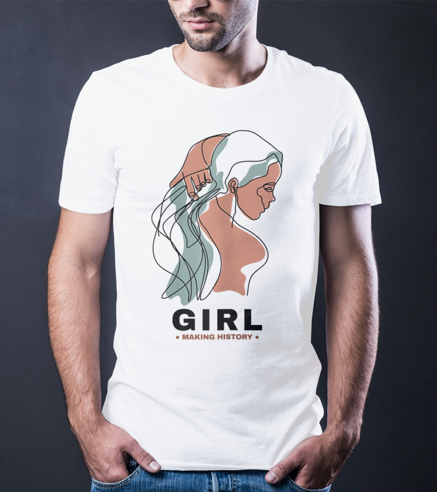 GIRL Making History Line Abstract Profile T-Shirt