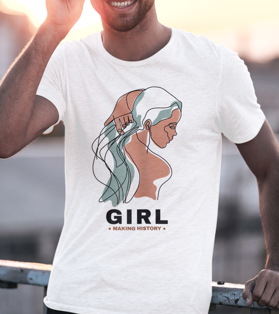 GIRL Making History Line Abstract Profile T-Shirt