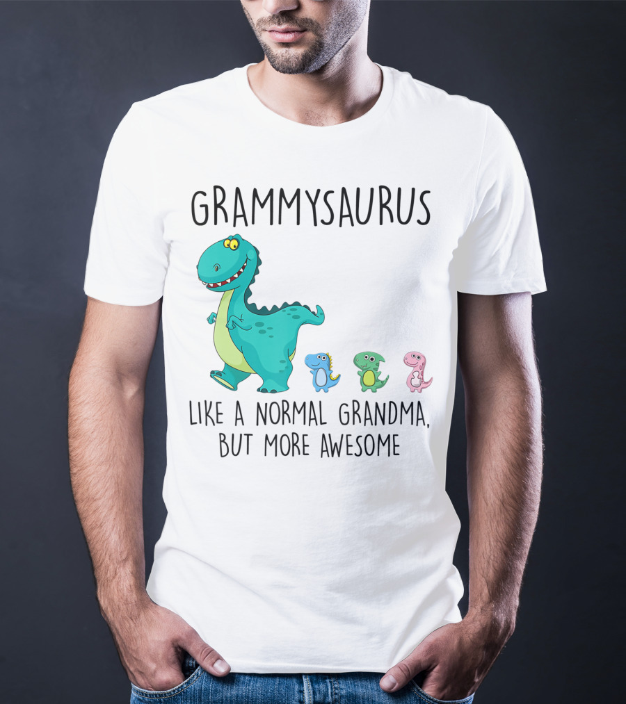 Grammysaurus Like A Normal Grandma But More Awesome Colorful Dinosaur Family T-Shirt
