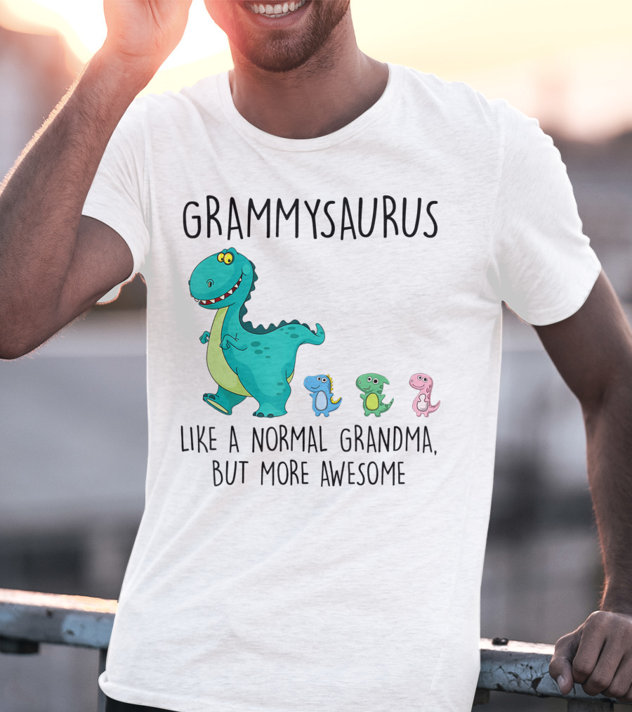 Grammysaurus Like A Normal Grandma But More Awesome Colorful Dinosaur Family T-Shirt