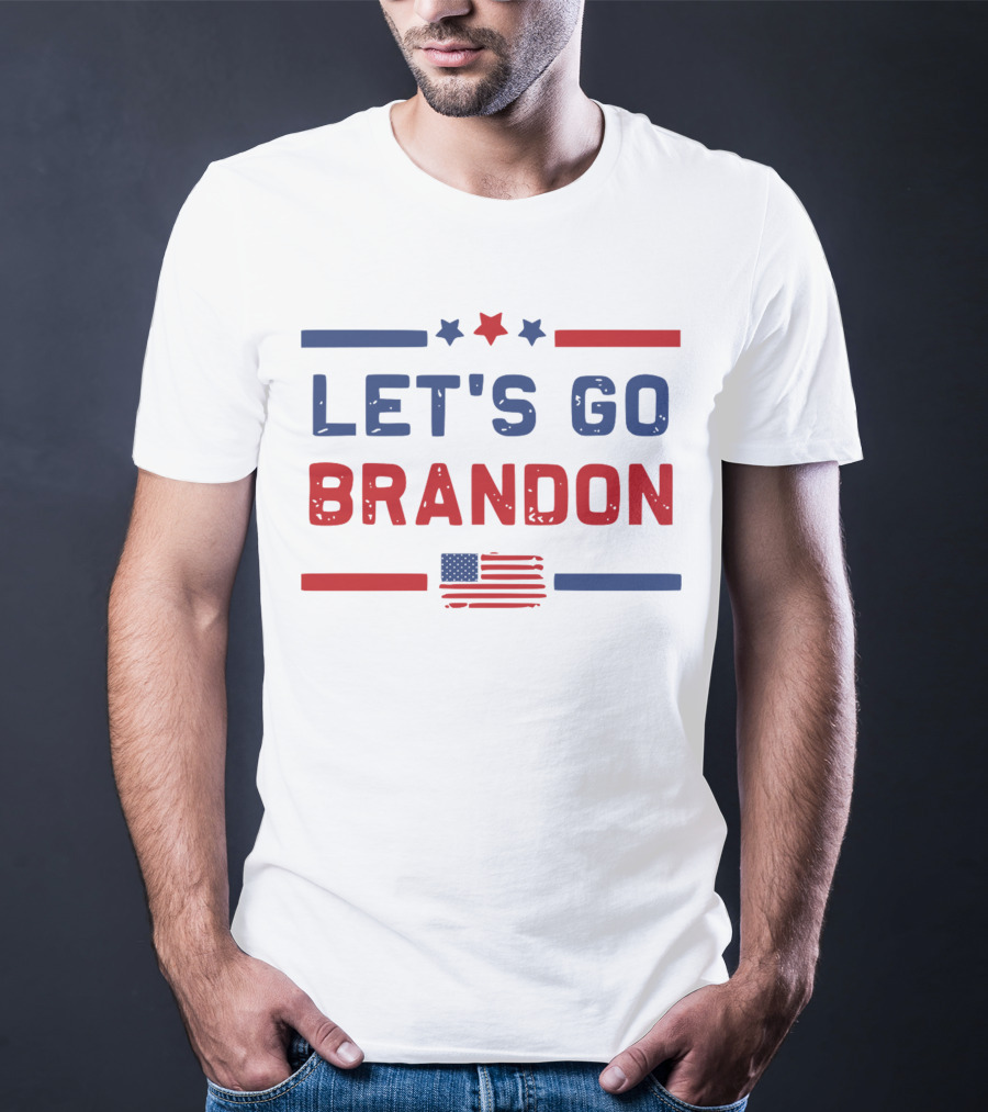Let's Go Brandon US Flag Stars American Colors T-Shirt