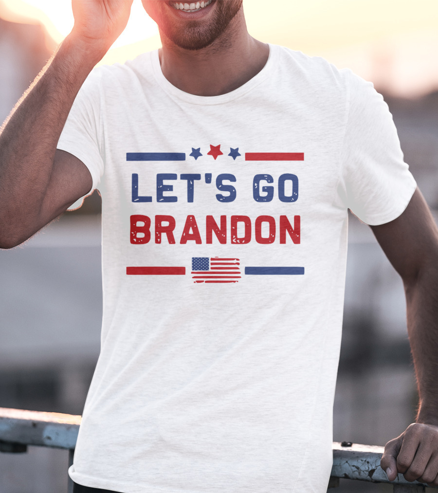 Let's Go Brandon US Flag Stars American Colors T-Shirt