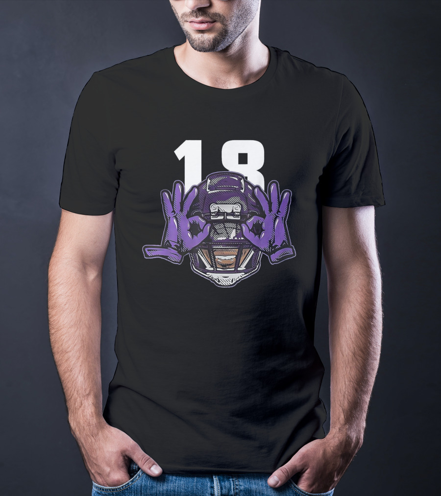 Griddy Celebration Purple Helmet 18 Gloves T-Shirt